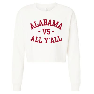 Alabama Vs All Y’All Sports Vintage Southern Cropped Pullover Crew