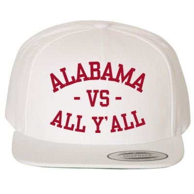 Alabama Vs All Y’All Sports Vintage Southern Wool Snapback Cap