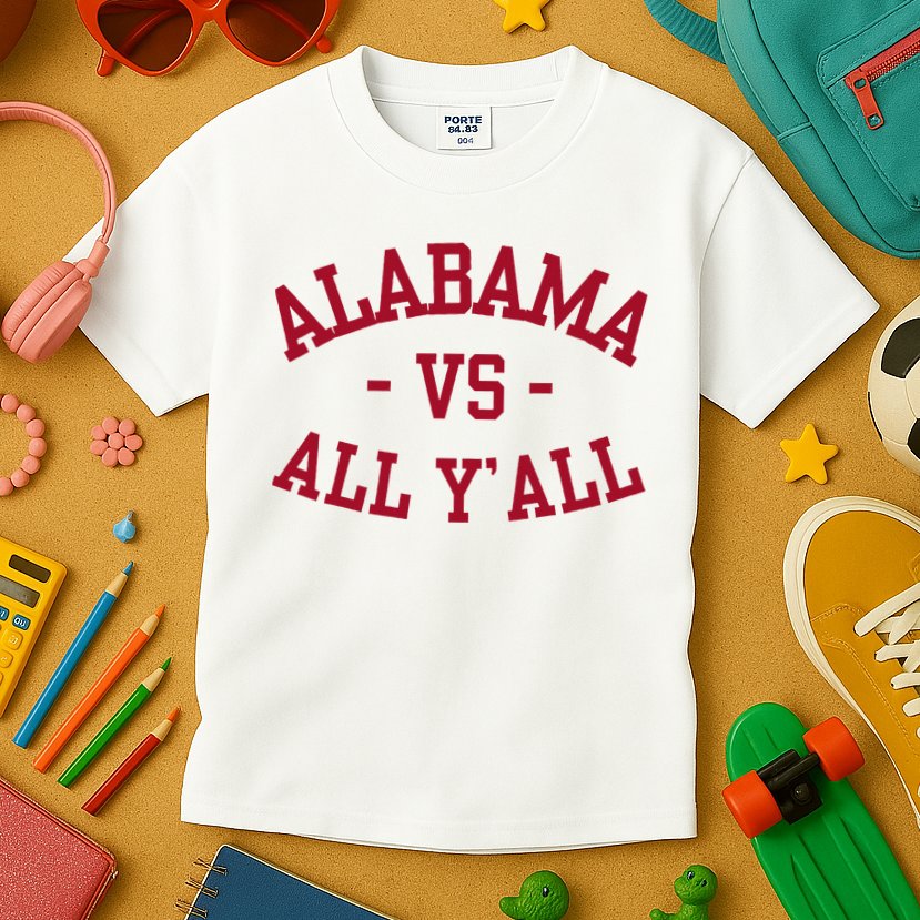 Alabama Vs All Y’All Sports Vintage Southern Kids T-Shirt