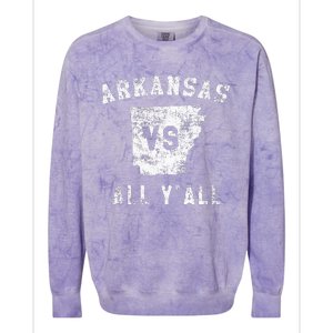 Arkansas Vs All Yall For Yall Colorblast Crewneck Sweatshirt