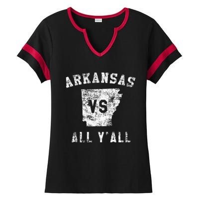 Arkansas Vs All Yall For Yall Ladies Halftime Notch Neck Tee