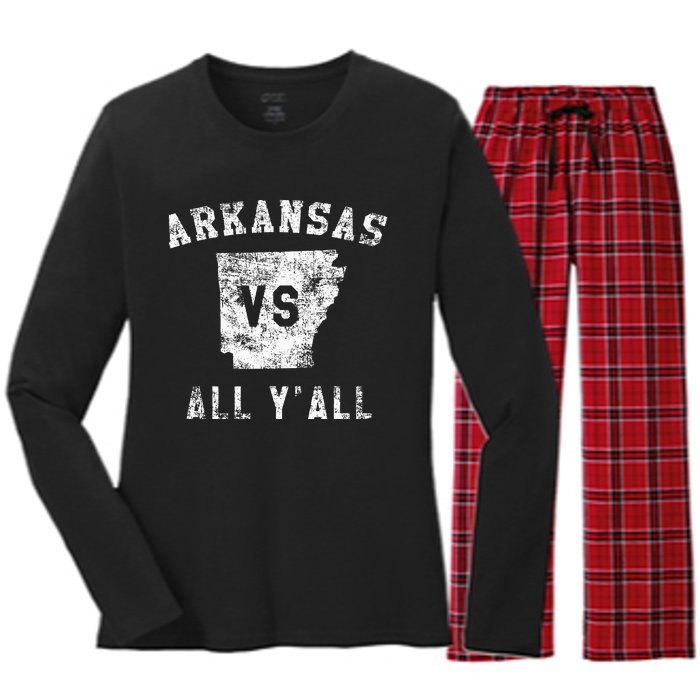 Arkansas Vs All Yall For Yall Women's Long Sleeve Flannel Pajama Set 