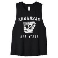 Arkansas Vs All Yall For Yall Women's Racerback Cropped Tank