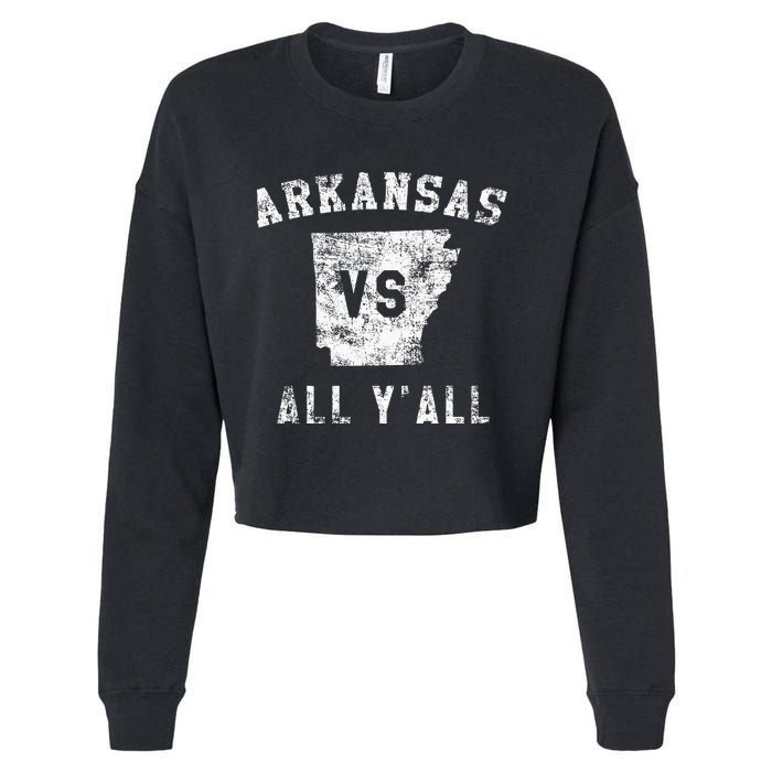 Arkansas Vs All Yall For Yall Cropped Pullover Crew