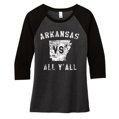 Arkansas Vs All Yall For Yall Women's Tri-Blend 3/4-Sleeve Raglan Shirt