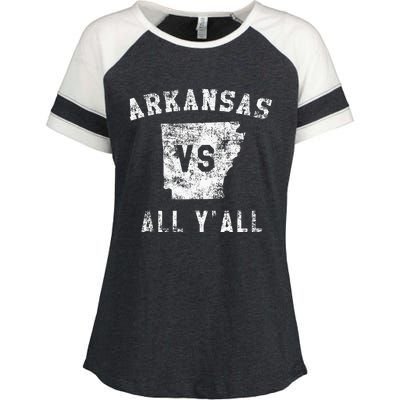 Arkansas Vs All Yall For Yall Enza Ladies Jersey Colorblock Tee