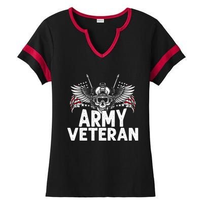 Army Veteran Ladies Halftime Notch Neck Tee