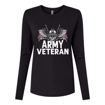 Army Veteran Womens Cotton Relaxed Long Sleeve T-Shirt