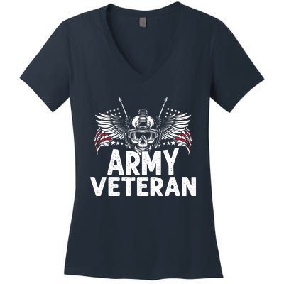 Army Veteran Women's V-Neck T-Shirt