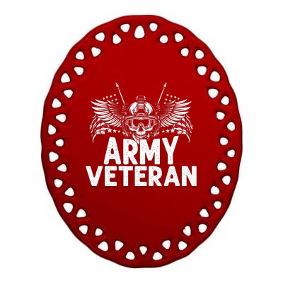 Army Veteran Ceramic Oval Ornament