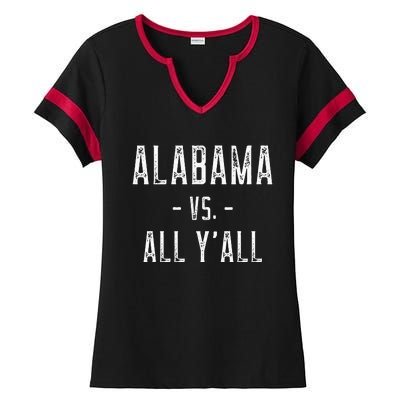 Alabama Vs. All Y’All Sports Weathered Vintage Southern Ladies Halftime Notch Neck Tee