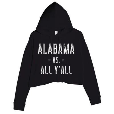 Alabama Vs. All Y’All Sports Weathered Vintage Southern Crop Fleece Hoodie