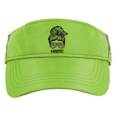 Army Vet Armyvet Messy Bun Camouflage 'S Veteran Gift Adult Drive Performance Visor