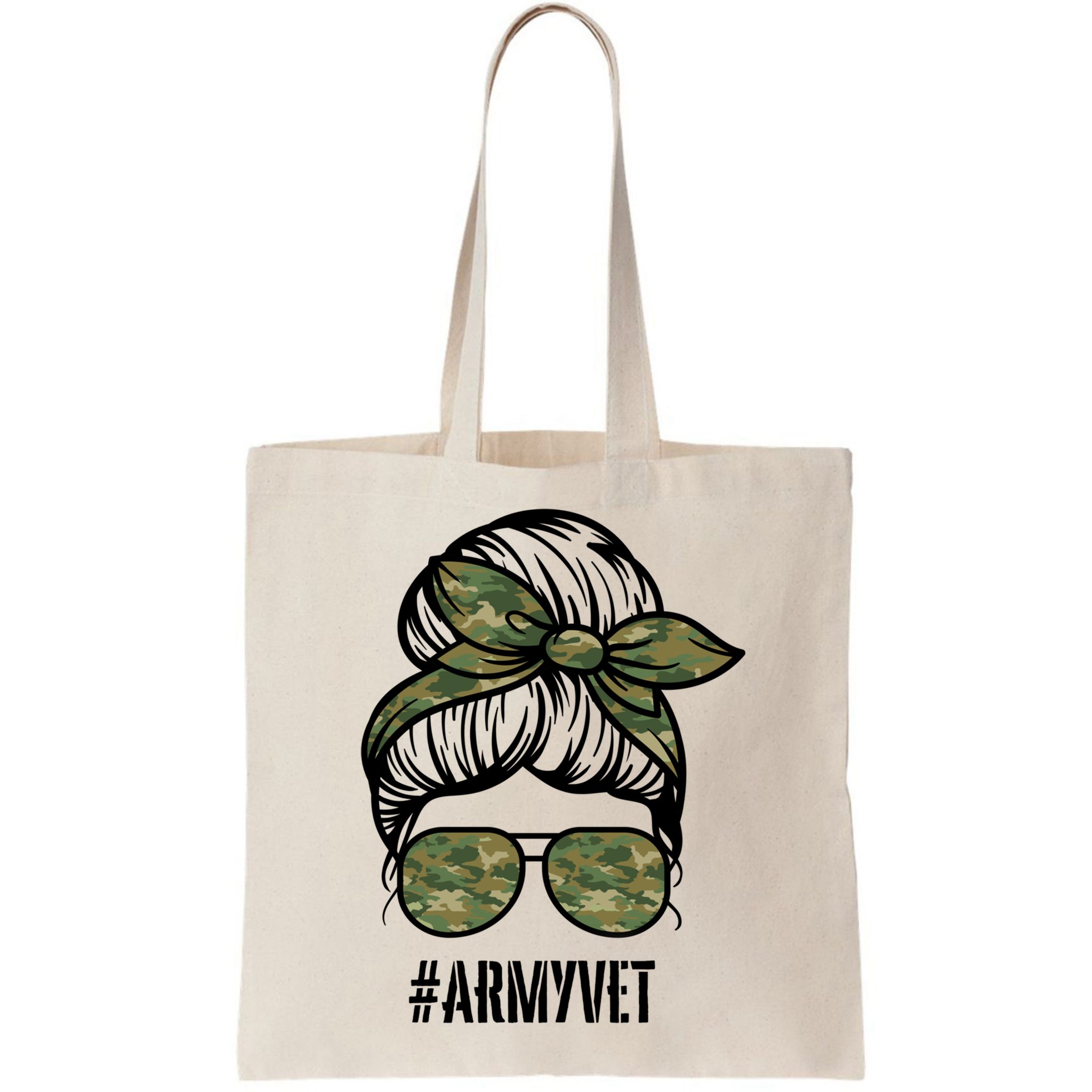 Army Vet Armyvet Messy Bun Camouflage 'S Veteran Gift Bag