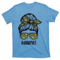 Army Vet Armyvet Messy Bun Camouflage 'S Veteran Gift T-Shirt