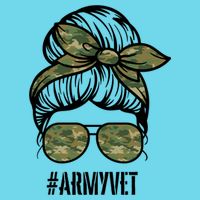 Army Vet Armyvet Messy Bun Camouflage 'S Veteran Gift Women's V-Neck T-Shirt