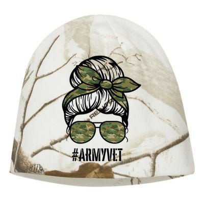 Army Vet Armyvet Messy Bun Camouflage 'S Veteran Gift Kati - Camo Knit Beanie