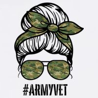 Army Vet Armyvet Messy Bun Camouflage 'S Veteran Gift Toddler T-Shirt