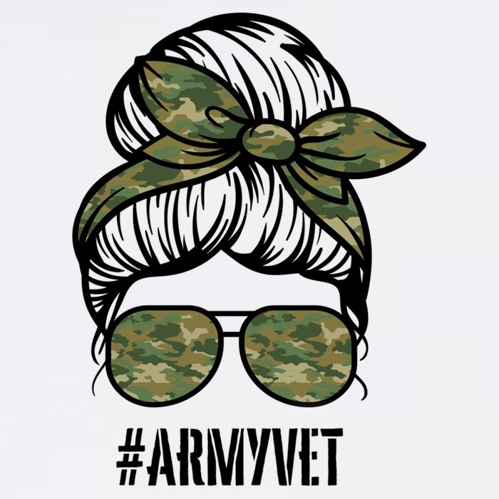 Army Vet Armyvet Messy Bun Camouflage 'S Veteran Gift Toddler T-Shirt