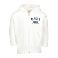 Alaska Vintage Athletic Sports Design Toddler Zip Fleece Hoodie