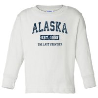 Alaska Vintage Athletic Sports Design Toddler Long Sleeve Shirt