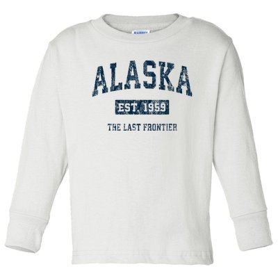 Alaska Vintage Athletic Sports Design Toddler Long Sleeve Shirt