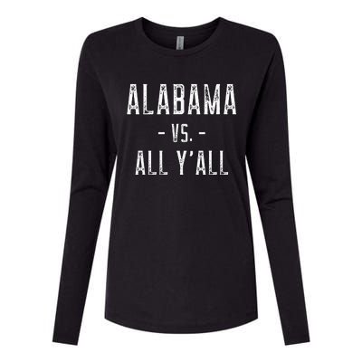 Alabama Vs. All Y’All Sports Weathered Vintage Southern Womens Cotton Relaxed Long Sleeve T-Shirt