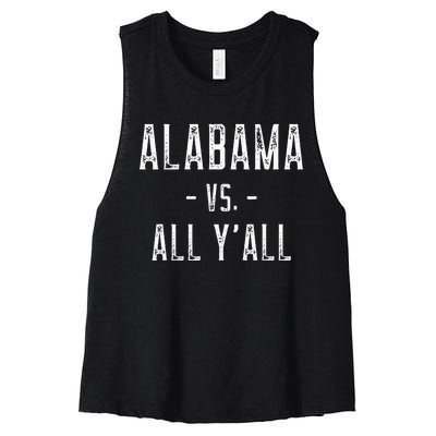 Alabama Vs. All Y’All Sports Weathered Vintage Southern Women's Racerback Cropped Tank