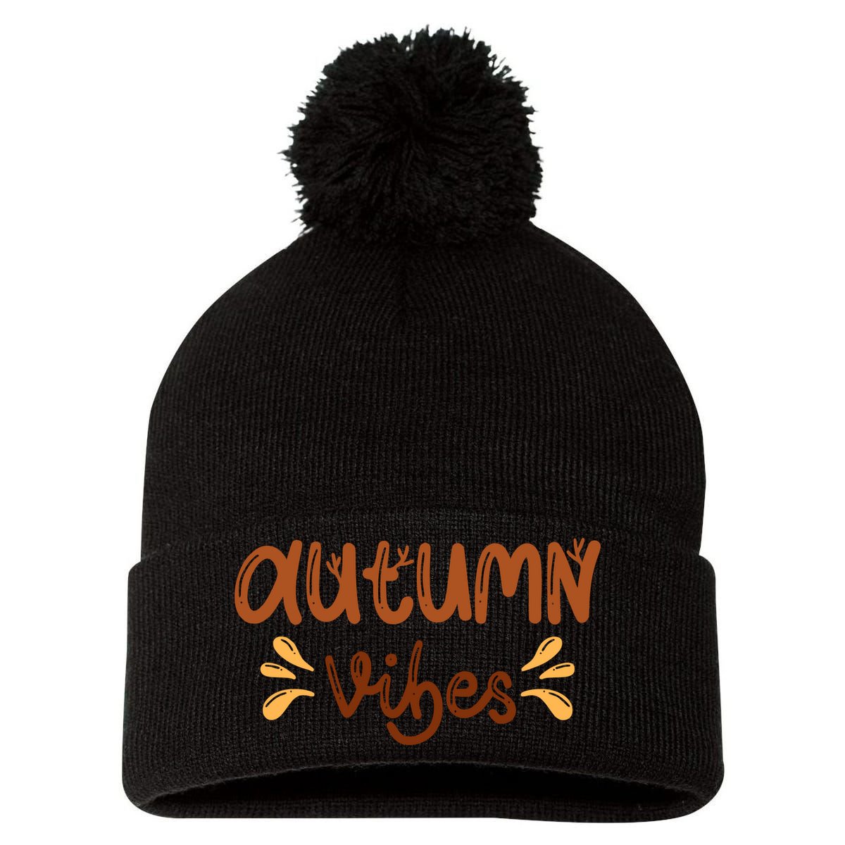 Autumn Vibes Pom Pom 12in Knit Beanie