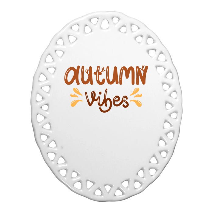 Autumn Vibes Ceramic Oval Ornament