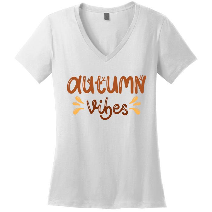 Autumn Vibes Women's V-Neck T-Shirt