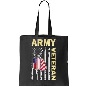 Army Veteran American Flag Tote Bag