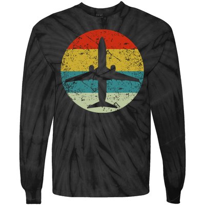 Airplane Vintage Tie-Dye Long Sleeve Shirt