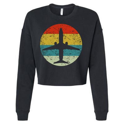 Airplane Vintage Cropped Pullover Crew