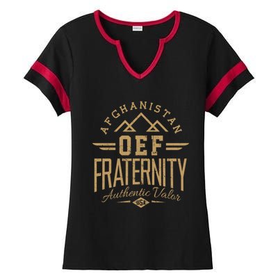 Army Veteran Afghanistan Soldier Oef Enduring Freedom Alumni Gift Ladies Halftime Notch Neck Tee