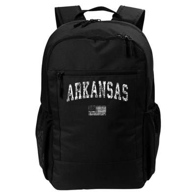 Arkansas Vintage American Flag Sports Design Daily Commute Backpack