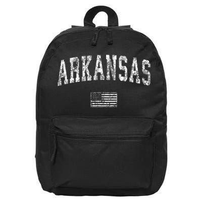 Arkansas Vintage American Flag Sports Design 16 in Basic Backpack