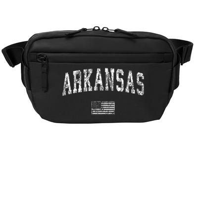 Arkansas Vintage American Flag Sports Design Crossbody Pack