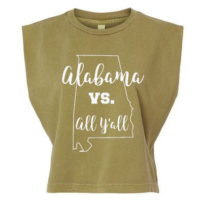 Alabama Vs. All YAll Football Season State Outline Garment-Dyed Women's Muscle Tee