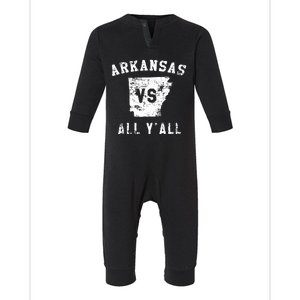 Arkansas Vs All Yall For Yall Funny Infant Fleece One Piece