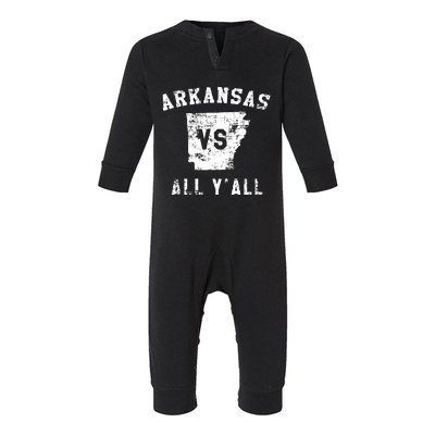 Arkansas Vs All Yall For Yall Funny Infant Fleece One Piece