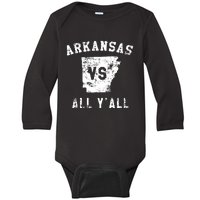 Arkansas Vs All Yall For Yall Funny Baby Long Sleeve Bodysuit