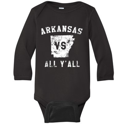 Arkansas Vs All Yall For Yall Funny Baby Long Sleeve Bodysuit