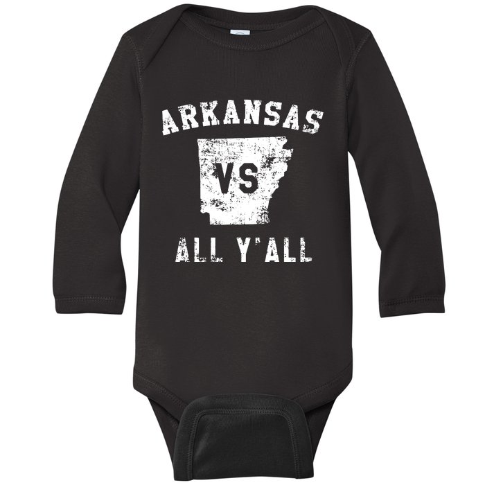 Arkansas Vs All Yall For Yall Funny Baby Long Sleeve Bodysuit