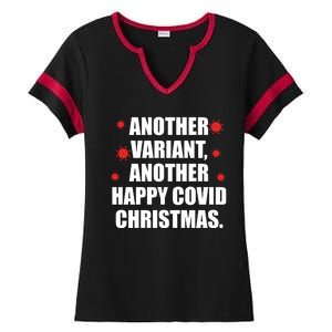 Another Variant Another Happy Covid Christmas Ladies Halftime Notch Neck Tee