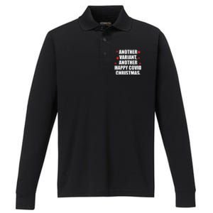 Another Variant Another Happy Covid Christmas Performance Long Sleeve Polo