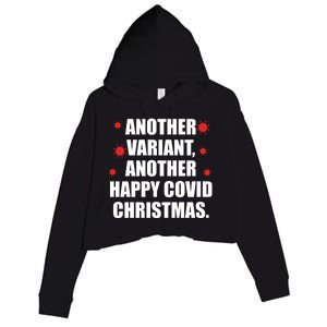 Another Variant Another Happy Covid Christmas Crop Fleece Hoodie