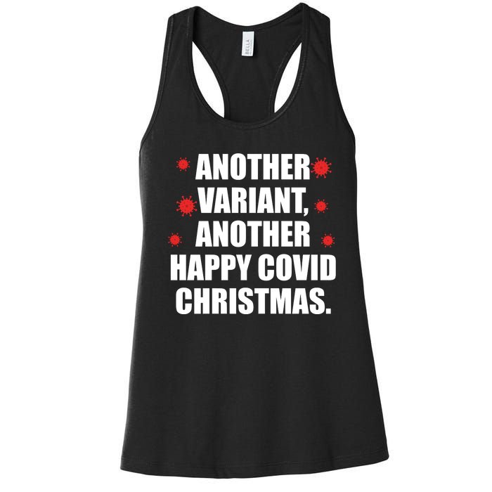 Another Variant Another Happy Covid Christmas Women's Racerback Tank