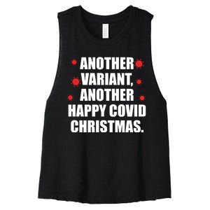 Another Variant Another Happy Covid Christmas Women's Racerback Cropped Tank