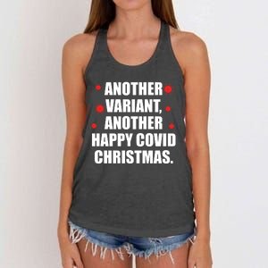 Another Variant Another Happy Covid Christmas Women's Knotted Racerback Tank